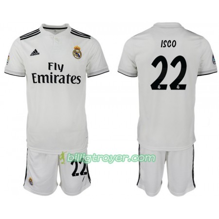 Billige Fotballdrakter Real Madrid ISCO 22 Barn Hjemmedraktsett 2018/19 Kortermet